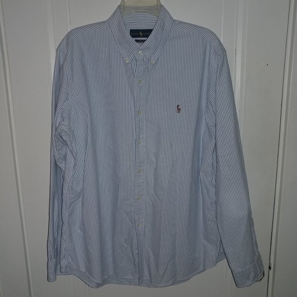 Lauren Ralph Lauren Striped Cotton Shirt Blue Size XL main image 0